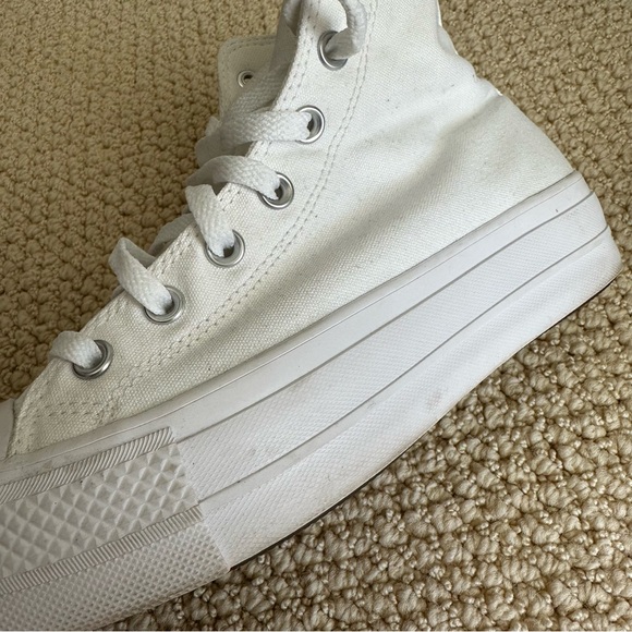 Converse Chuck Taylor Lift Platform High Top Sneakers All White - Picture 6 of 11